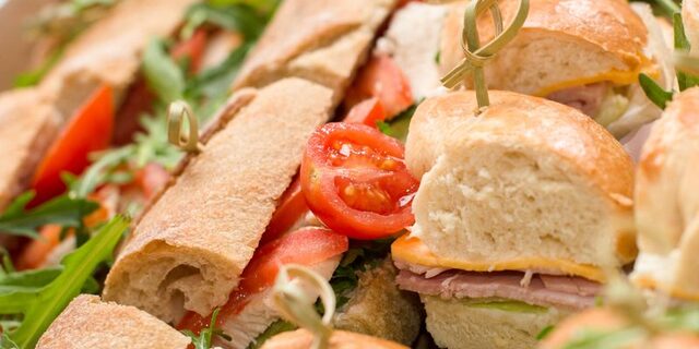 Deluxe Whole Sandwich Catering Package with drinks