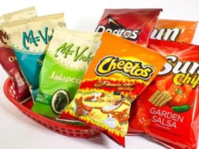 Assorted bags of chips