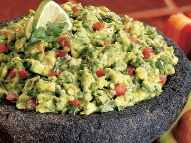 Bowl of guacamole with chips