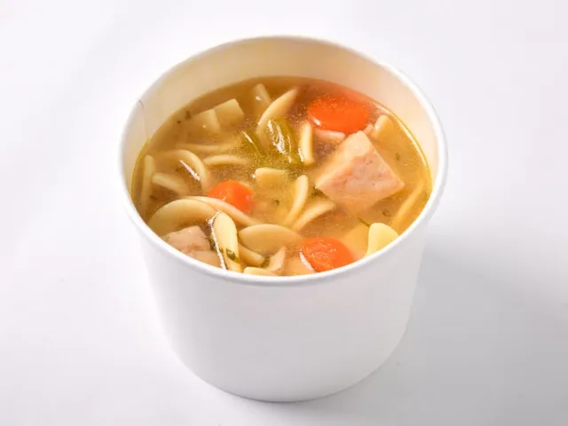 Cup of chicken noodle soup
